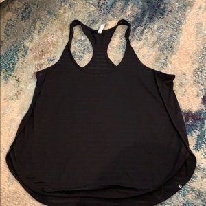Fabletics black stripe cotton tank